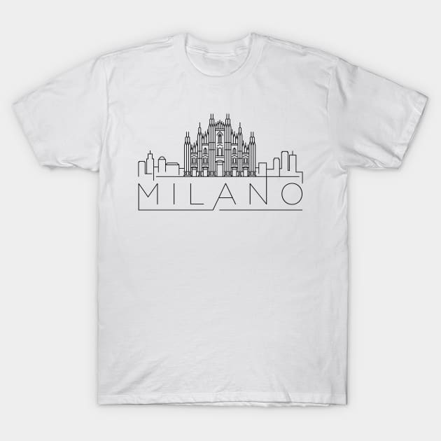 Milano Minimal Skyline T-Shirt by kursatunsal